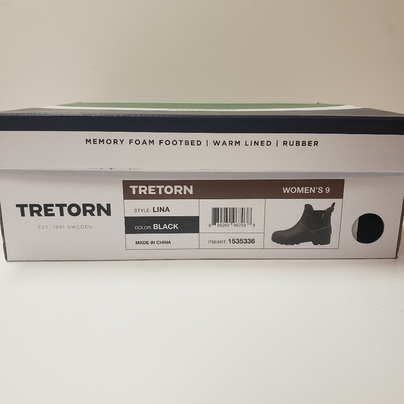 NWOT Tretorn Women's Matte Black Rubber Boots - Picture 8 of 8